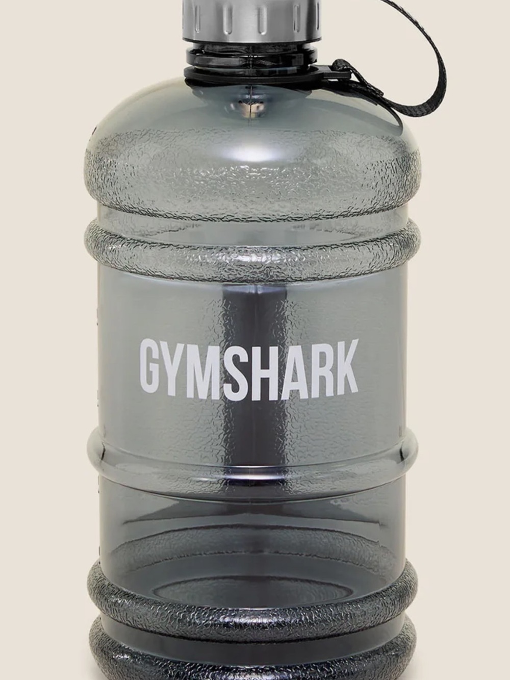Gymshark Translucent Smoky Gray Hydration Jug with White Logo